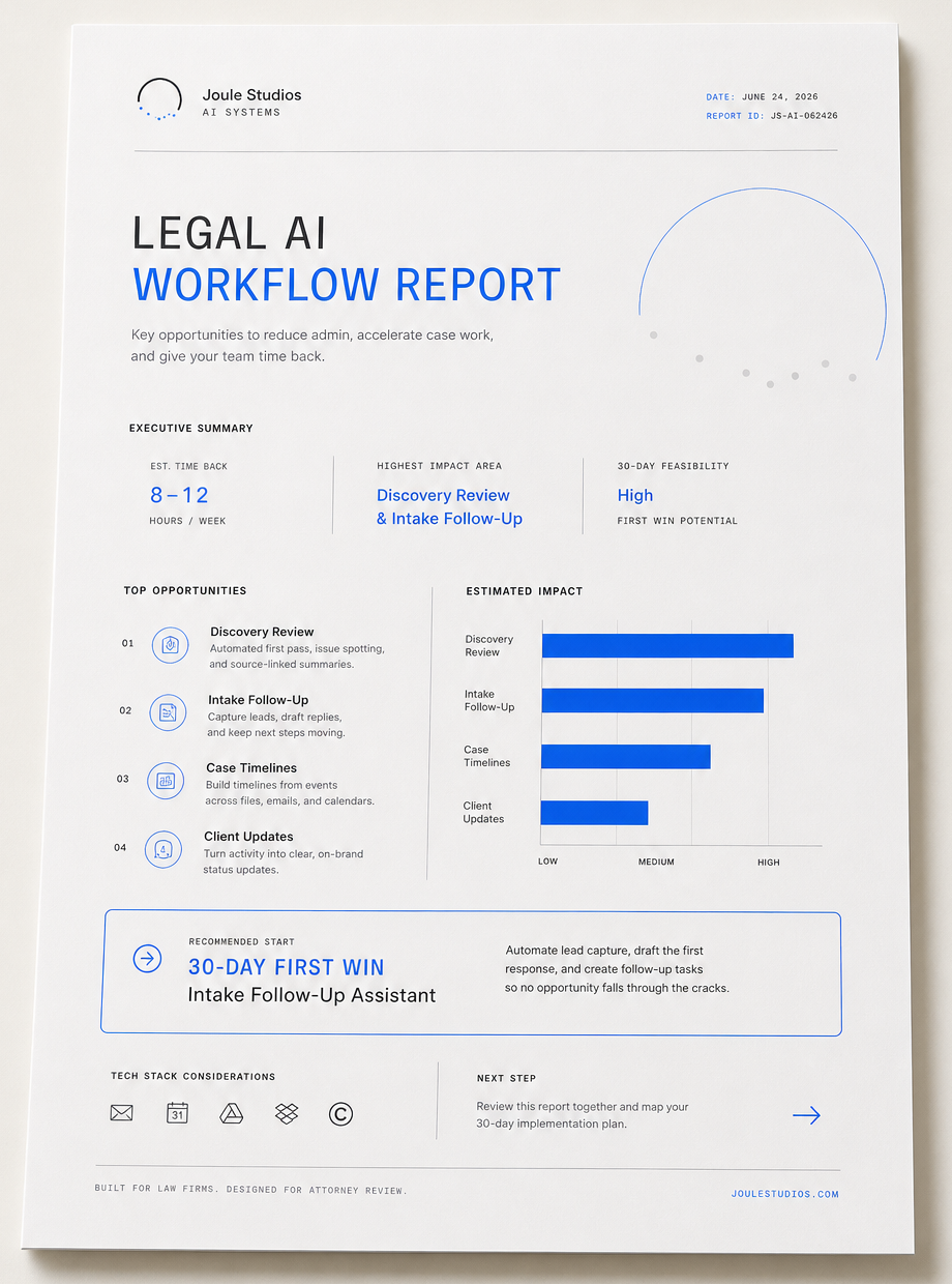 Preview of the Legal AI Workflow Report